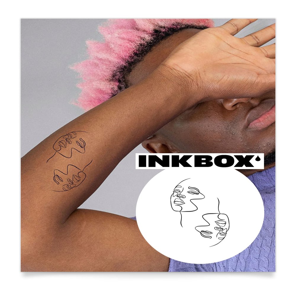 Inkbox Temporary Tattoos, Semi-Permanent Tattoo, One Premium Easy Long Lasting, Water-Resistant Temp Tattoo with For Now Ink - Lasts 1-2 Weeks, Paired, 4 x 4 in