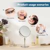 17" Tall Tabletop Magnifying Makeup Mirror Height Adjustable Vanity Mirror 1X/10X Magnification, 8" Large Double-Sided 360 Swivel Classic Round Desktop Make Up Mirror for Bathroom & Bedroom, No Light view 2
