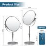 17" Tall Tabletop Magnifying Makeup Mirror Height Adjustable Vanity Mirror 1X/10X Magnification, 8" Large Double-Sided 360 Swivel Classic Round Desktop Make Up Mirror for Bathroom & Bedroom, No Light view 3