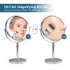 17" Tall Tabletop Magnifying Makeup Mirror Height Adjustable Vanity Mirror 1X/10X Magnification, 8" Large Double-Sided 360 Swivel Classic Round Desktop Make Up Mirror for Bathroom & Bedroom, No Light view 4