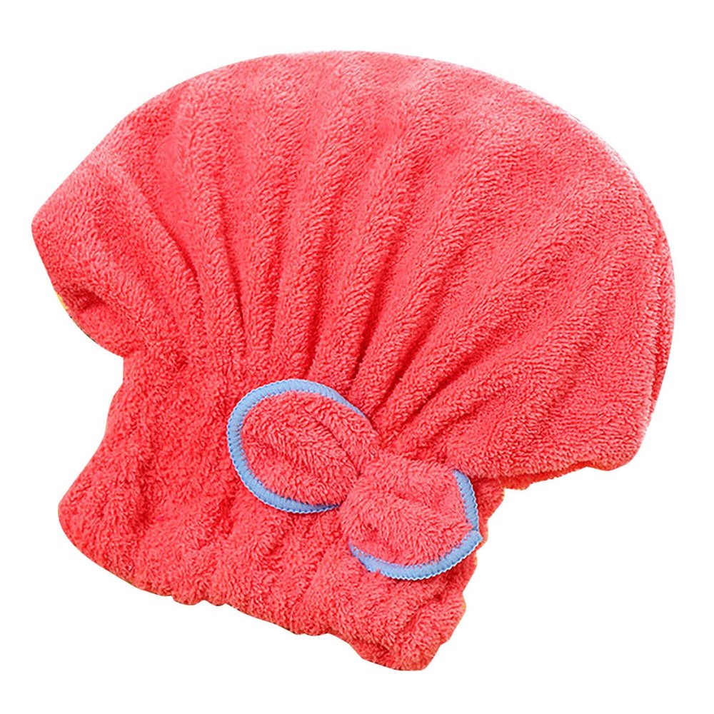 1PC Microfiber Hair Drying Caps Hair Towel Wrap, Microfiber Hair Towel Super Absorbent Quick Dry Hair Turban for Drying Curly, Fast Drying Hair Turban Wrap Towels Shower Cap,Watermelon