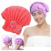 1PC Microfiber Hair Drying Caps Hair Towel Wrap, Microfiber Hair Towel Super Absorbent Quick Dry Hair Turban for Drying Curly, Fast Drying Hair Turban Wrap Towels Shower Cap,Watermelon view 2