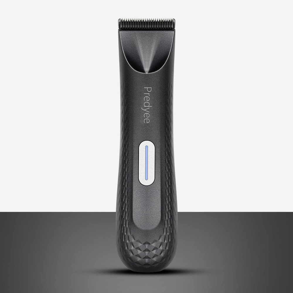 Predyee Manscape Trimmer for Men - IPX7 Waterproof Ball/Body Trimmer w/LED Light & Ceramic Blade, 120Min Groomer for Pubic/Groin/Chest, USB-C Fast Charge, No Nicks, Gifts for Him Dad Husband
