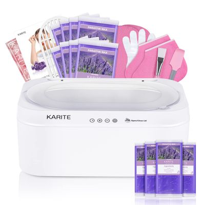 KARITE Paraffin Wax Machine for Hands and Feet with Auto Open Lid, Paraffin Bath,20Min Fast Wax Meltdown, Precision Temperature Control, 4500ml Paraffin Warmer with 12Pack Refills