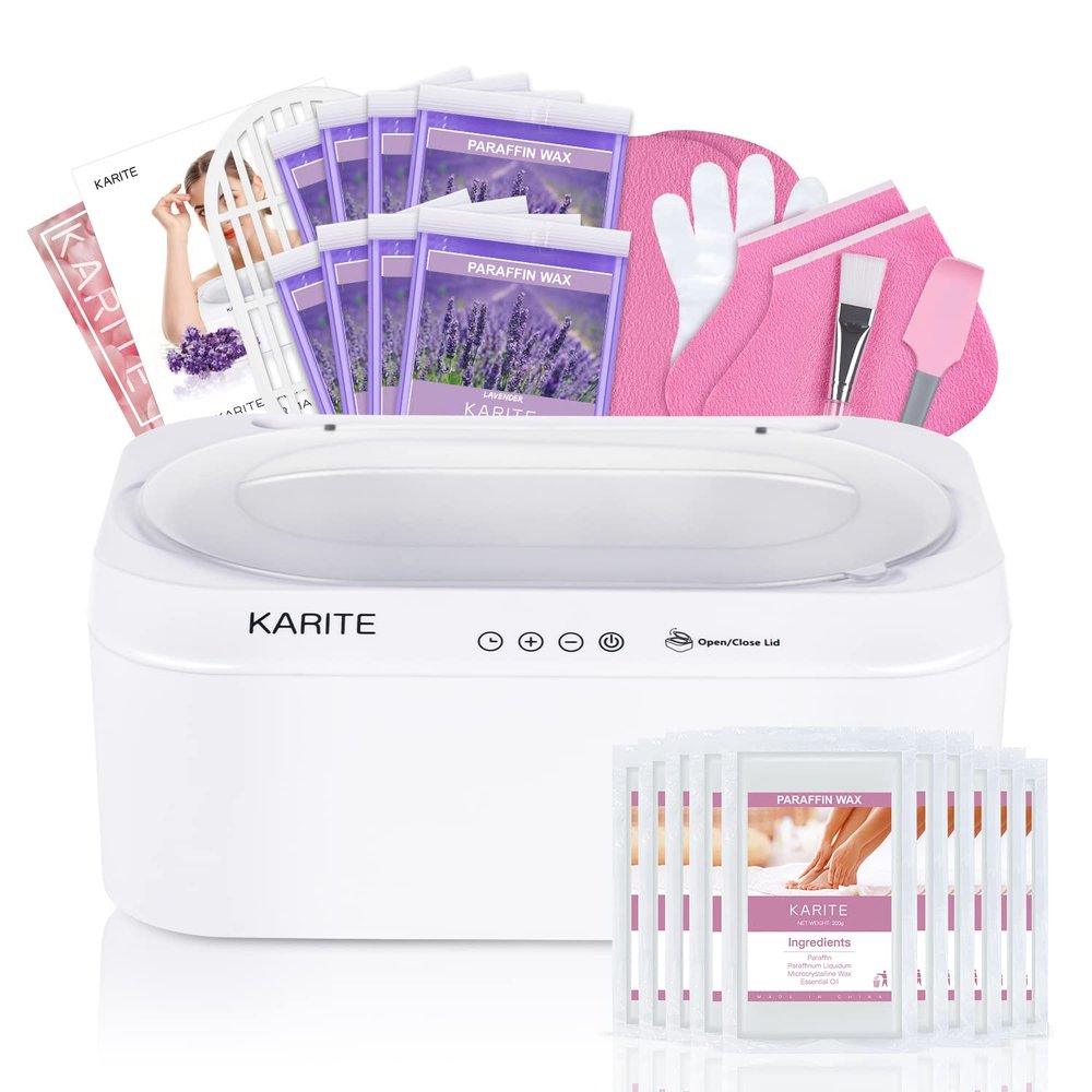 KARITE Paraffin Wax Machine for Hands and Feet with Auto Open Lid, Paraffin Bath,20Min Fast Wax Meltdown, Precision Temperature Control, 4500ml Paraffin Warmer with 18Pack Refills