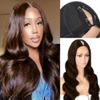180% Density Body Wavy V Part Wig Human Hair No Leave Out Side Part Glueless Wig Human Hair Wigs for Women view 1