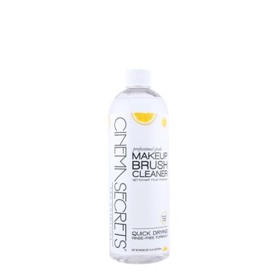 Cinema Secrets Original Makeup Brush Cleaner Solution - Professional Cleanser for Makeup Brushes - Quick-Drying, Rinse-Free Formula - Removes Stubborn Waterproof Make Up - Lemon (32 fl oz)
