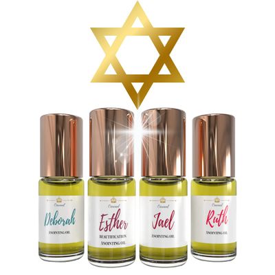 Anointing Oils for Women - Ruth, Esther, Deborah, Jael Anointing Oils - Powerful Set for Godly Women - Meaningful Gift, Blessed Holy Oils for Women