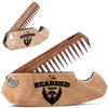 Beard Comb Personalized Gifts Anniversary Gift Wooden Brush Custom Comb Groomsmen Gift Hair Brush Pocket Brush Birthday Gift for Boyfriend (Walnut, The Bearded Man) view 1