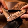 Beard Comb Personalized Gifts Anniversary Gift Wooden Brush Custom Comb Groomsmen Gift Hair Brush Pocket Brush Birthday Gift for Boyfriend (Walnut, Fall In Love) view 2