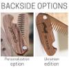 Beard Comb Personalized Gifts Anniversary Gift Wooden Brush Custom Comb Groomsmen Gift Hair Brush Pocket Brush Birthday Gift for Boyfriend (Walnut, Fear The Beard) view 2