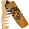 Engraved Wooden Beard Comb for Men (Walnut, Real Man) view 1