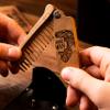 Engraved Wooden Beard Comb for Men (Walnut, Real Man) view 2