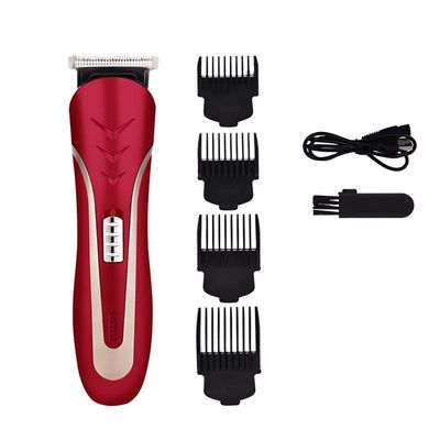 Professional Hair Clippers for Men, Professional Electric Hair Clipper Men Kid USB Rechargeable Beard Trimmer Cordless Powerful Hair Cutting Machine with Limit Comb (Color : Red)