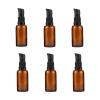 6 Pcs 30ml 1oz Amber Glass Bottles with Lotion Pump Empty Refillable Lotion Containers Cream Foundation Dispenser Storage Jars for DIY Skincare view 1