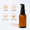 6 Pcs 30ml 1oz Amber Glass Bottles with Lotion Pump Empty Refillable Lotion Containers Cream Foundation Dispenser Storage Jars for DIY Skincare view 3