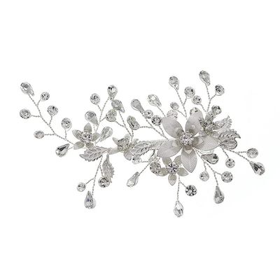 Rhinestone Wedding Hair Clips, Sinide Handmade Flower Crystal Wedding Hair Barrette Bridal Hair Accessories Headpiece Comb Barrette for Women Ladies Vintage Hair Barrette Bridesmaids Headpiece