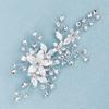 Rhinestone Wedding Hair Clips, Sinide Handmade Flower Crystal Wedding Hair Barrette Bridal Hair Accessories Headpiece Comb Barrette for Women Ladies Vintage Hair Barrette Bridesmaids Headpiece view 2