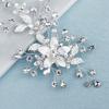 Rhinestone Wedding Hair Clips, Sinide Handmade Flower Crystal Wedding Hair Barrette Bridal Hair Accessories Headpiece Comb Barrette for Women Ladies Vintage Hair Barrette Bridesmaids Headpiece view 4