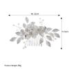Bridal Hair Side Comb, Sinide Pearl Rhinestone Crystal Wedding Clip Handmade Leaves Flower Bridal Comb Barrette Silver Headpieces for Women Wedding, Vintage Hair Barrette Bridesmaids Headpiece view 2