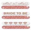 Wedding Day Survival Kit for Bride - Set of 6 Rose Gold Sparkle Bride Nail Files (2) Bride to Be, (2) Miss to Mrs, (2) Diamonds - Bridal Shower Gifts - Emery Board view 1