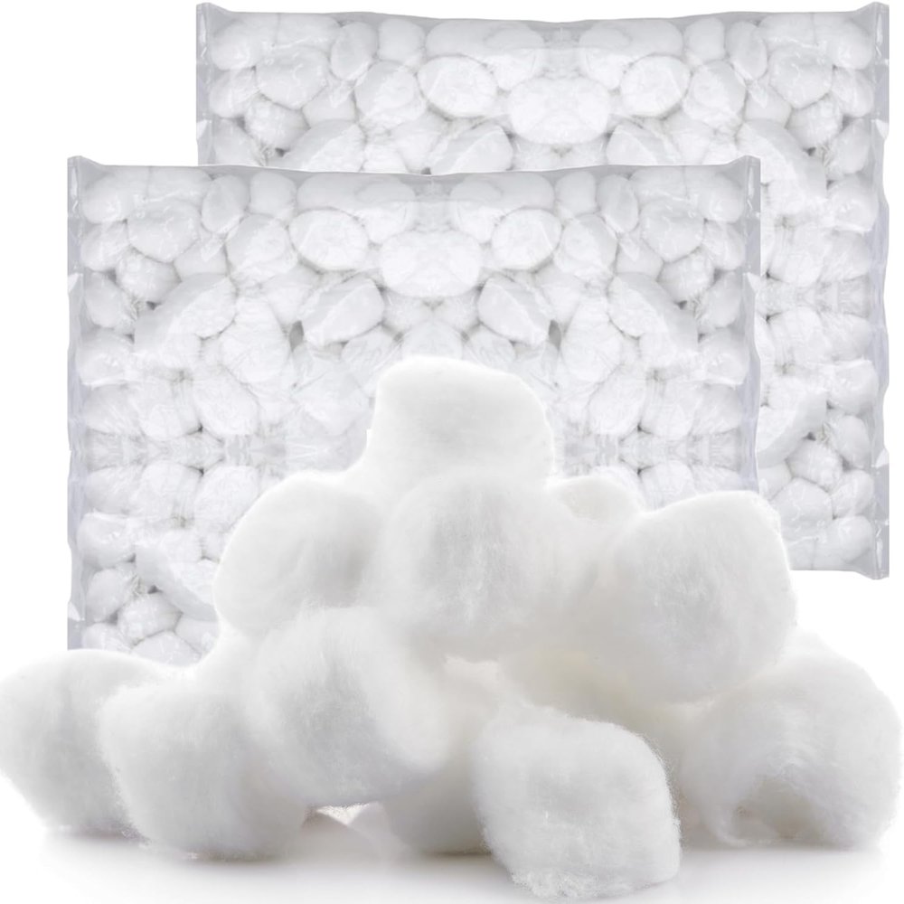 Cotton Balls Large Non-Sterile Absorbent 100% Cotton Prepping Balls for Make-Up, Nail Polish Removal, Applying Oil Lotion or Powder, Crafts (2)