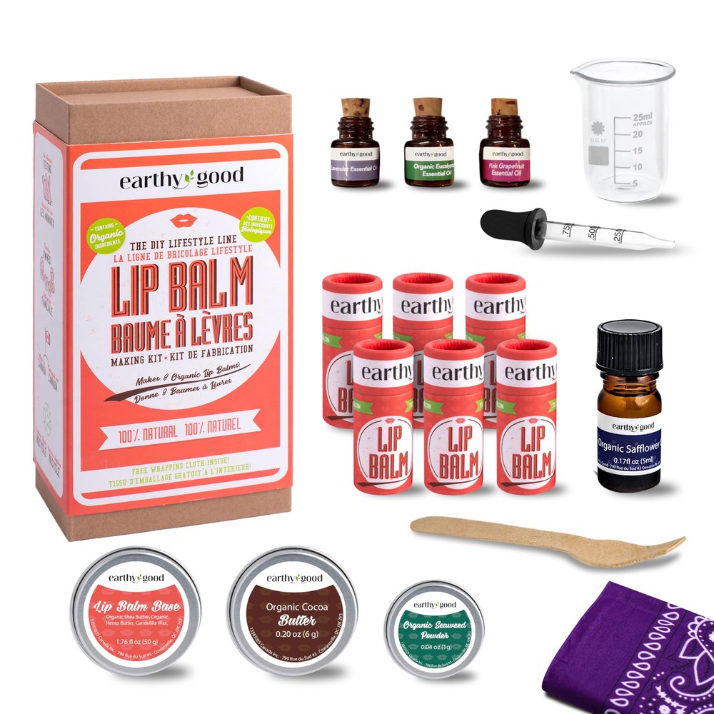 Earthy Good Organic DIY Lip Balm Making Craft Kit By Kiss Naturals