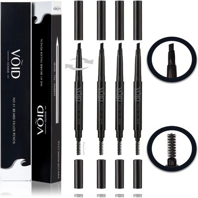 VOID Homme Beard Pencil Filler for Men (Black, Set of 4) - Instant Full Beard Pen Kit with Easy Liner and Waterproof Filling Pencil