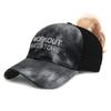 Speedy Pros Womens Ponytail Cap Workout Hair Don't Care Hair and Beauty Exercise Cotton Haircut Distressed Trucker Caps Tie Dye Black Design Only view 1