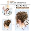 HMD 5 Pieces Messy Hair Bun Hairpiece Tousled Updo for Women Hair Extension Ponytail Scrunchies with Elastic Rubber Band Long Updo Messy Hairpiece Hair Accessories Set for Women12/24 view 3