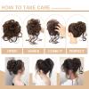 HMD 5 Pieces Messy Hair Bun Hairpiece Tousled Updo for Women Hair Extension Ponytail Scrunchies with Elastic Rubber Band Long Updo Messy Hairpiece Hair Accessories Set for Women12/24 view 4