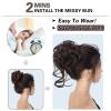 HMD 5 Pieces Messy Hair Bun Hairpiece Tousled Updo for Women Hair Extension Ponytail Scrunchies with Elastic Rubber Band Long Updo Messy Hairpiece Hair Accessories Set for Women (6A) view 3