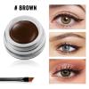 Erinde Brown Gel Eyeliner, Waterproof Cream Eyeliner Gel Pot, High-Intensity Pigments Long Lasting Smudge-Proof Eye Liner Eyebrow Makeup, Waterline Matte Eye Liner with 2PCS Brushes, 06 Brown view 2