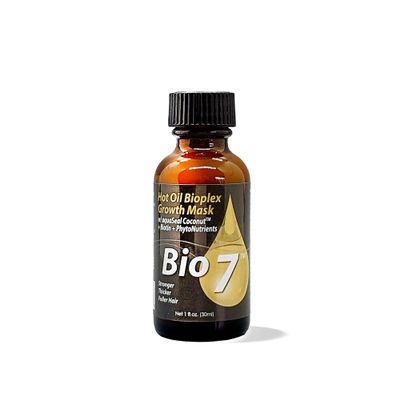 BIO7 HOT OIL BIOPLEX TREATMENT MASK W/ AQUASEAL COCONUT + BIOTIN + PHYTONUTRIENTS  1 Fl Oz  Plant Powered Treatment Formula, Stronger, Thicker, and Fuller Hair, Strengthening, Deep Replenishing, Repair Each Hair Strand with Moisture, Shine & Softne