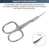 CGBE Cuticle Scissors Extra Fine Curved Blade, Super Slim Manicure Scissors for Cuticles Professional Small Scissors with Precise Pointed Tip Grooming Blades, Eyebrow, Eyelash, and Dry Skin - Silvery view 2