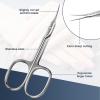 CGBE Cuticle Scissors Extra Fine Curved Blade, Super Slim Manicure Scissors for Cuticles Professional Small Scissors with Precise Pointed Tip Grooming Blades, Eyebrow, Eyelash, and Dry Skin - Silvery view 3