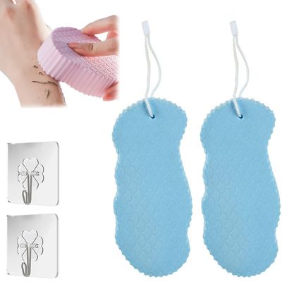 RTcald Ultra Soft Bath Body Shower Sponge,3D Bath Sponge Shower Brush,Spa Scrub Exfoliator Dead Skin Remove,Sponge Bath Sponge for Adults Children and Pregnant Women (Blue+Blue)