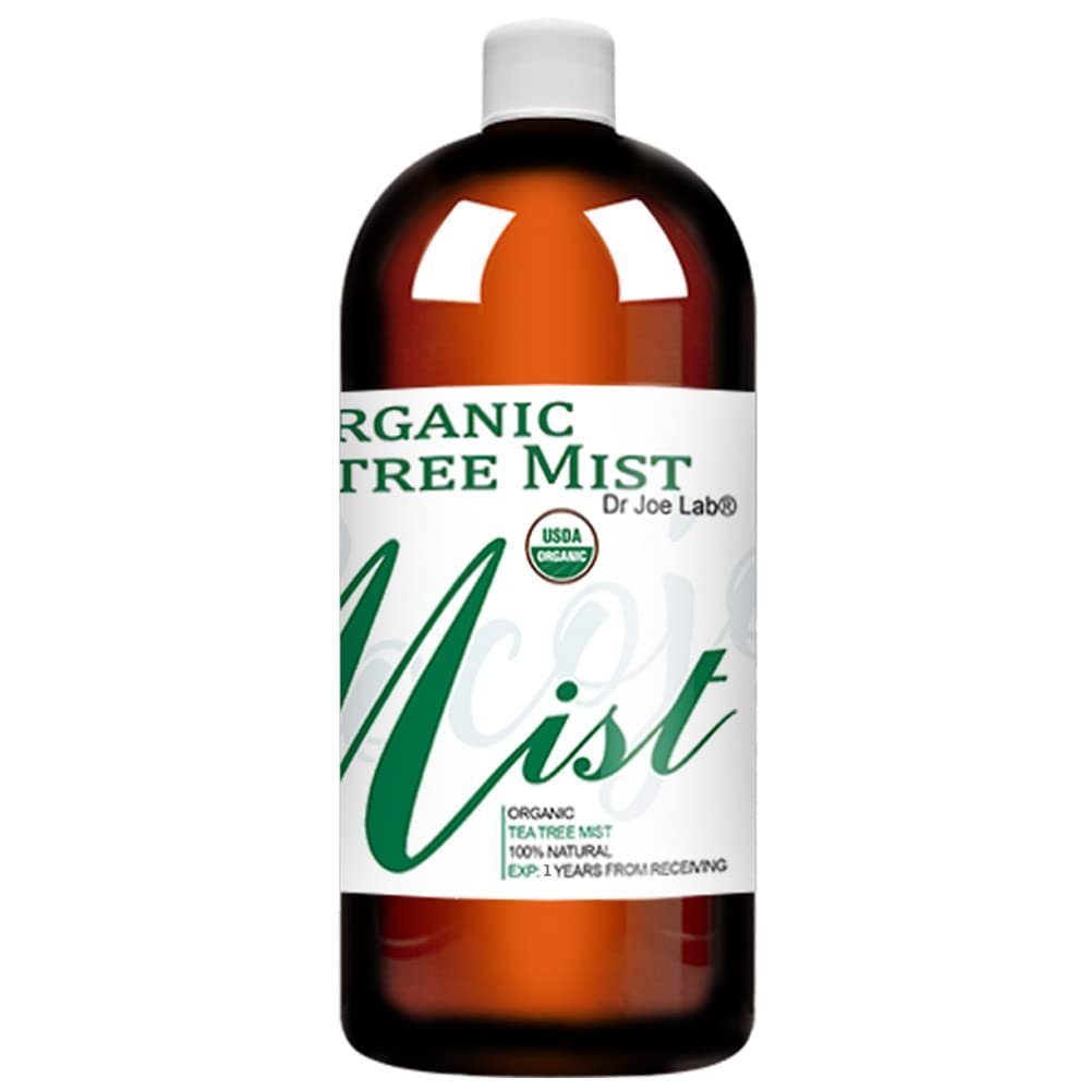 Dr Joe Lab Organic Tea Tree Mist for Skincare - USDA Certified, Face Spray Moisturize Sensitive and Dry Skin for Relaxation Soothing & Relaxing -Pure Essential Oil (32 oz)
