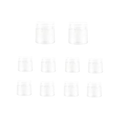 1oz Plastic Jars Containers with Lids Empty Refillable 30ml Round Tins Travel Bottles for Cosmetic, Lip Balms, Creams, Lotions, Salves, Ointment (20pcs,Plastic Lid)