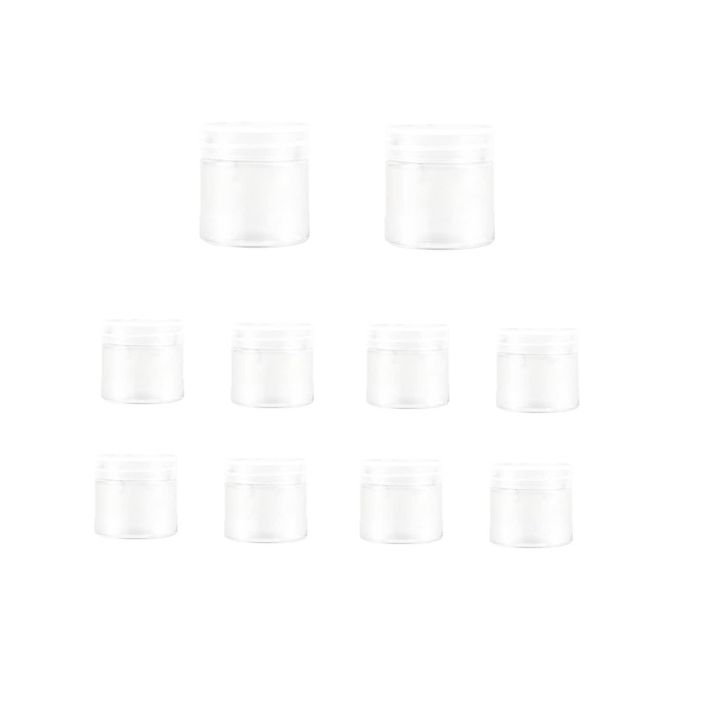 1oz Plastic Jars Containers with Lids Empty Refillable 30ml Round Tins Travel Bottles for Cosmetic, Lip Balms, Creams, Lotions, Salves, Ointment (20pcs,Plastic Lid)