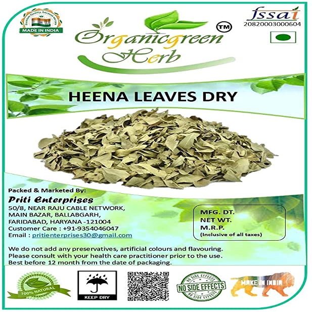 SEASOL Organic Organicgreen Herb Mehandi Leaves -200 GMS Henna Leaf Dry | Heena Mehandi Leaves