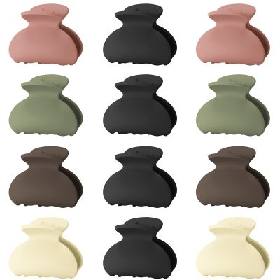12 Pack Small Hair Claw Clips for Women Thin Fine Short Hair, 1.5 Inch Lolalet Cute Medium Size Jaw Clips Acrylic No Slip Hair Clamps Mini for Girls Kids -Style B