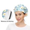 Womens Working Cap with Cotton Sweatband Bouffant Caps Adjustable Elastic Head Cover Hair Tie Back Work Hats Working Scrub Cap for Men One Size Cute Daisy Flower view 4