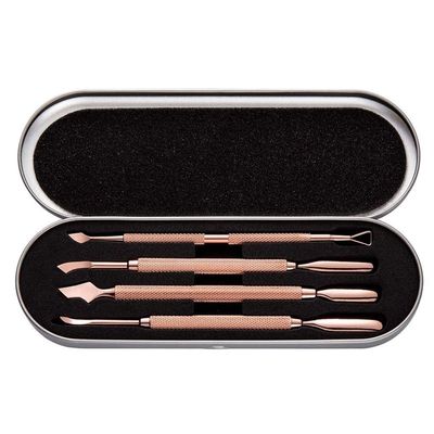 XIXIDIAN 4pcs Double-Ended Stainless Steel Cuticle Pusher Dead Skin Push Remover for Pedicure Manicure Nail Art Cleaner Care Tool