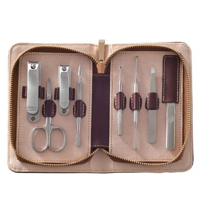 XIXIDIAN Travel Mini Manicure Set Nail Clipper Set 8 in 1 Stainless Steel Pedicure Care Grooming kit