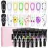 SUPWEE 3D Nail Art Gel Sculpting for Design - 8 Colors Clear White Embossing Tube for Carving Modeling Painting Drawing - Home DIY Manicure view 1
