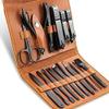 XIXIDIAN Nail Clipper Set Personal Care,Manicure Kit 16 in 1 Pedicure Set Nail Scissors Grooming Kit with Travel Case (Color : Brown) view 3