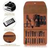XIXIDIAN Nail Clipper Set Personal Care,Manicure Kit 16 in 1 Pedicure Set Nail Scissors Grooming Kit with Travel Case (Color : Brown) view 4