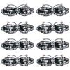 Set of 8 JCGY Metal Barrettes Short/Wide Butterfly Barrettes 0552-8crystalWhite view 1