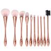 Makeup Brushes Synthetic Hair Loose Powder Brush Blush Brush Contour Brush Foundation Brush Eye Shadow Brush Lip Brush Dual Purpose Eyebrow Comb Professional 10pcs Makeup Tools Set (Rose Gold 10 Set Gray Powder White + Opp Bag) view 1